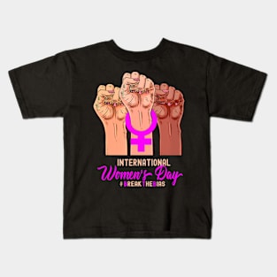 Break The Bias International Womens Day 2022 8 March Women Kids T-Shirt